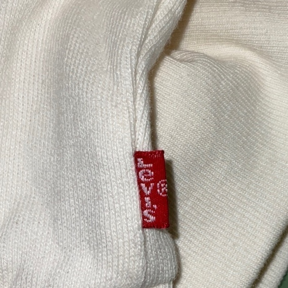 Levi's Women's Graphic Cropped Cotton Blend Laundry Day Hoodie XXL CREAM NWT - Picture 12 of 13